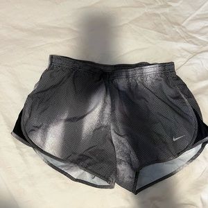Barely worn, Nike Dri-Fit, black and gray, medium running shorts.